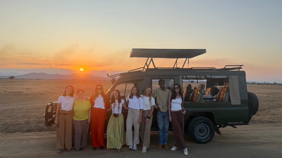 Guide team before a game drive